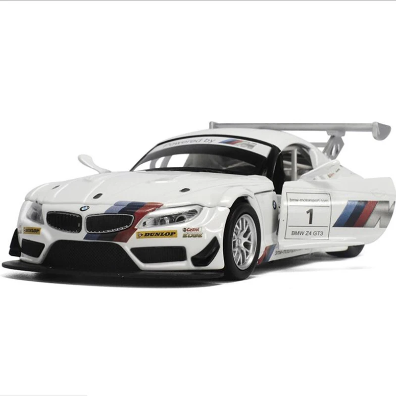 Модель спортивного автомобиля BMWZ4 GT3 из сплава модель DTM гоночного со звуком и