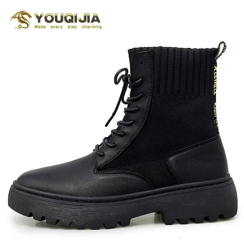 

Military Boots Men Outdoor Sports Shoes Anti-slip Ankle Martin Fashion Winter Keep Warm In Winter Invisible Height Thick Bottom