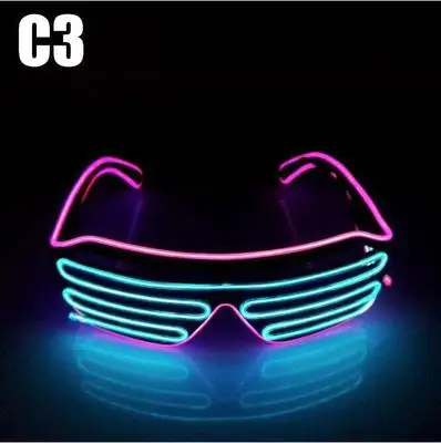 E El DJ вечерние светильник светящиеся очки для ночного клуба светящиеся очки флуоресцентный танцевальный светодиодный светящийся в темноте - Цвет: E