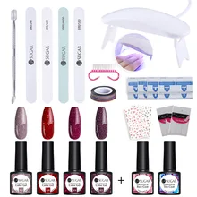 Ur Sugar набор для ногтей 6 Вт УФ светодиодный светильник для маникюра 18 шт. набор гель-лаков для ногтей Набор для замачивания гель-лака для дизайна ногтей набор сушилка машина