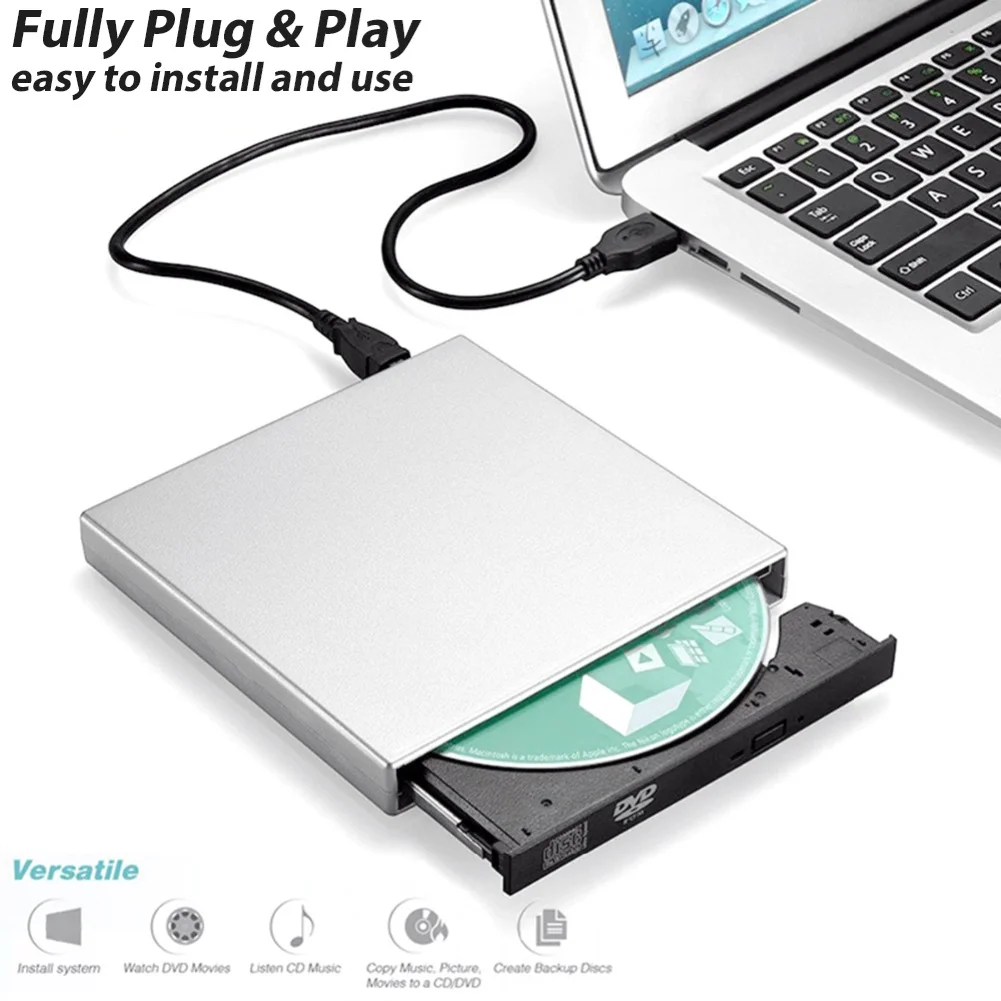 USB внешний CD-RW горелки DVD/CD ридер плеер оптический привод для ноутбука