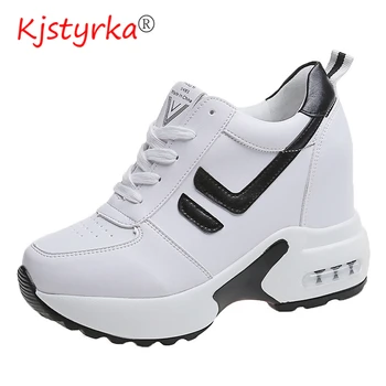 

Kjstyrka 2020 Women Casual Shoes Lovers Leather Dad Platform Chunky Sneakers Flat Thick Sole Tenis Wedge Basket Walking