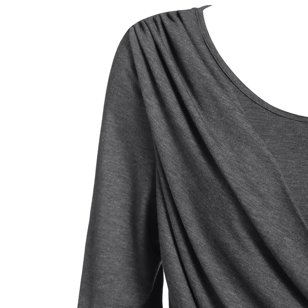 Женская рубашка, женские туники, женские топы больших размеров с длинным рукавом и v-образным вырезом, женская блуза размера плюс, Модные Топы# YL10