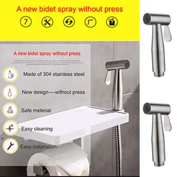 

Durable Stainless Steel Shower Portable Toilet airbrush Bidet Set Two Function Hand Toilet Diaper Sprayer Shower Bathroom Supply