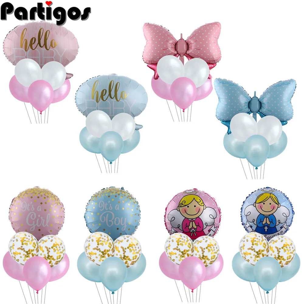 1Set Set Di Palloncini Per Bambini Rosa Blu Decorazioni Per La Prima Festa Di Compleanno Per Bambini Palloncini Per Palloncini Di Buon Compleanno Rive