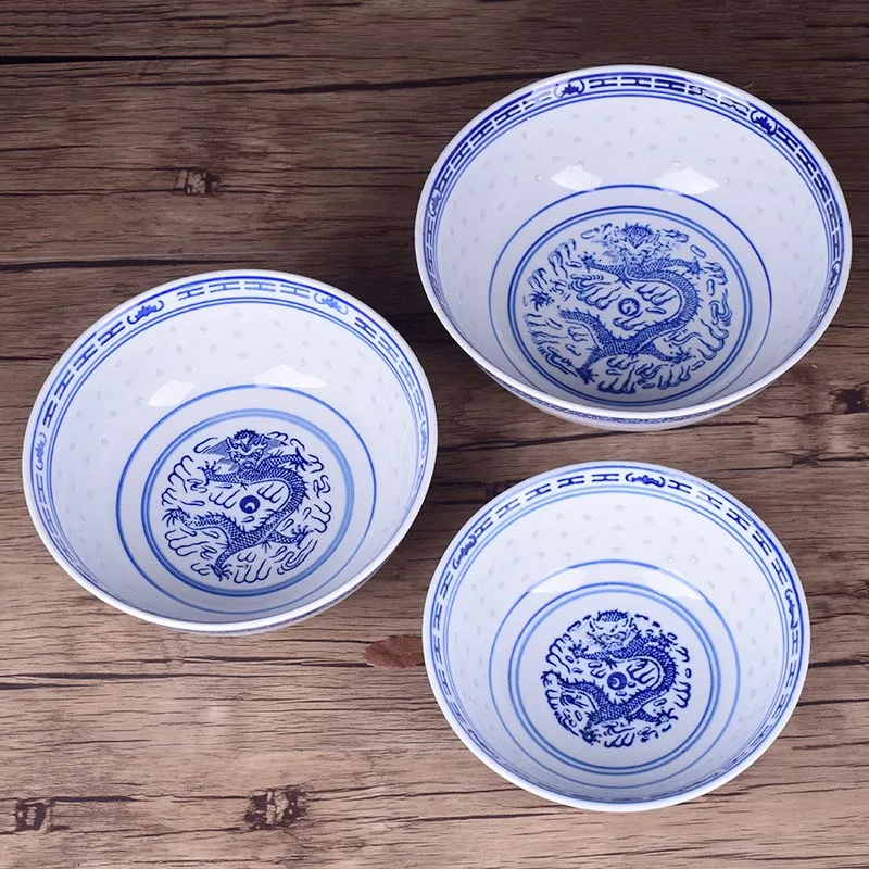 4556789inchBlueandWhitePorcelainRamenBowlChinese