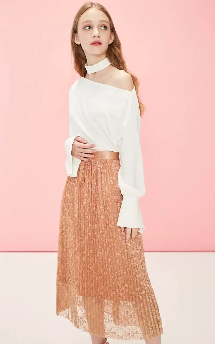 Vero Moda Женская плиссированная кружевная Глянцевая юбка | 31911G514