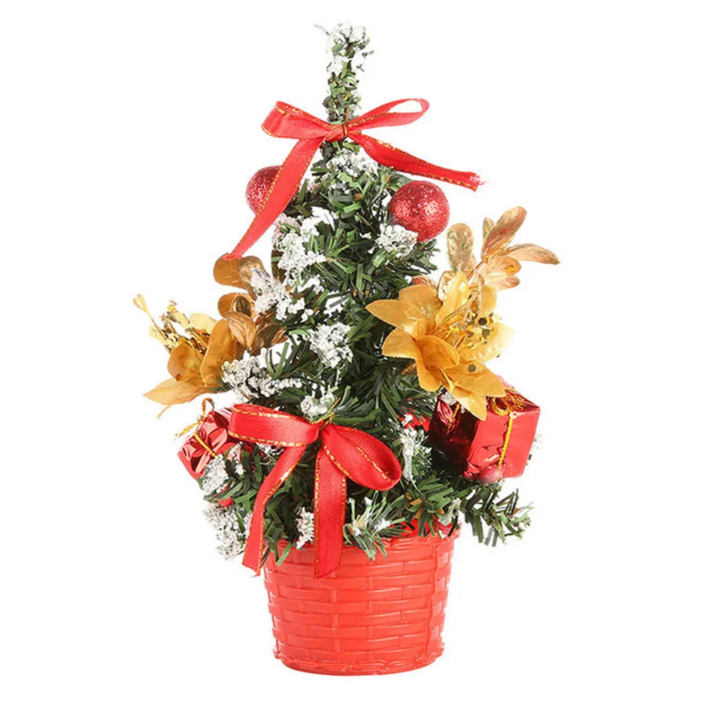 

1PC Small DIY Christmas Tree Artificial Tabletop Mini Christmas Tree Decorations Festival Miniature Tree 20cm Village House D1