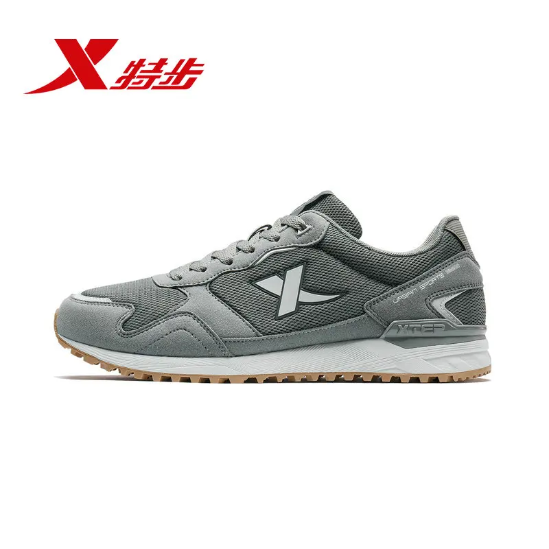 gray Xtep Men's New Fashion Casual Shoes Breathable Anti-slip Sports Shoes Leisure Vintage For Men's Shoes Winter 881419329663 - Цвет: gray
