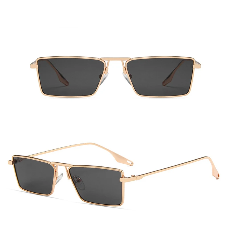 Lunettes de soleil carrées vintage avec verres vert olive_voghion.com