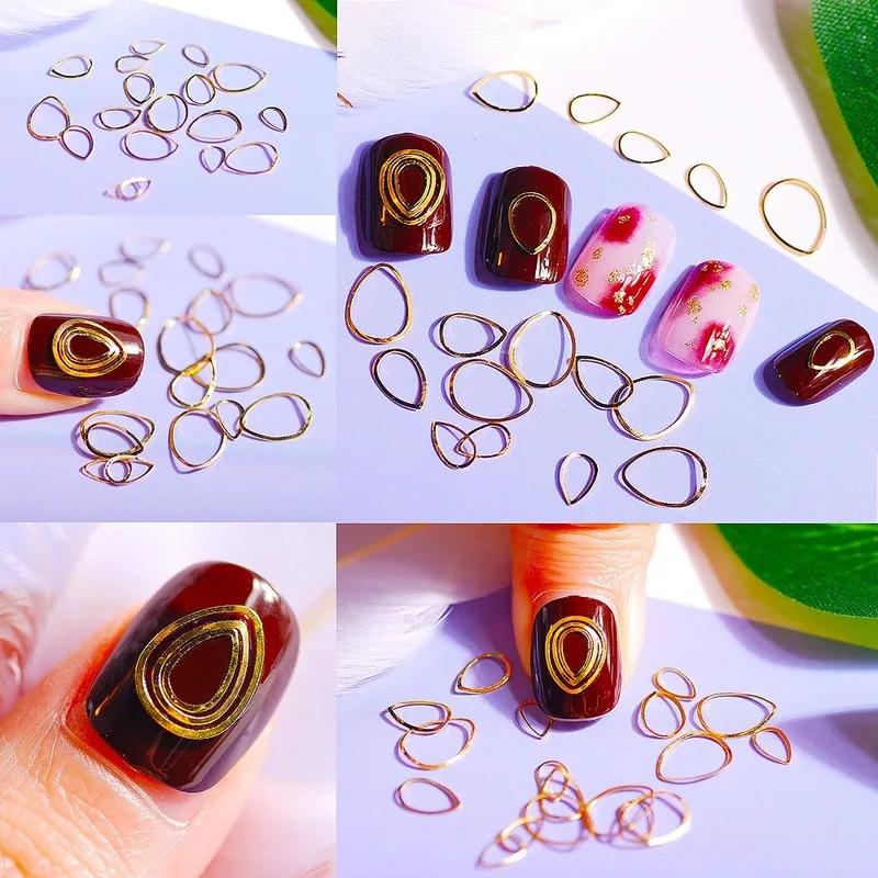 

500 Nail Accessories Decoration Gadgets Water Drop Shape Nail Rivets Metal Nail Drill Decoration Tool
