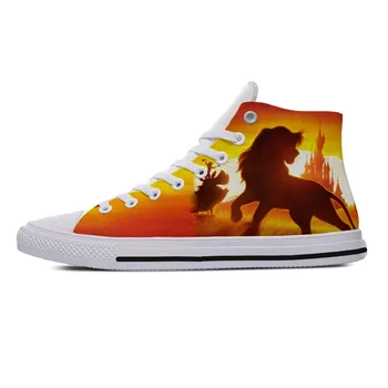 

2019 king of lion High Top Canvas Fashion Lightweight Shoes Sneakers for Women Men