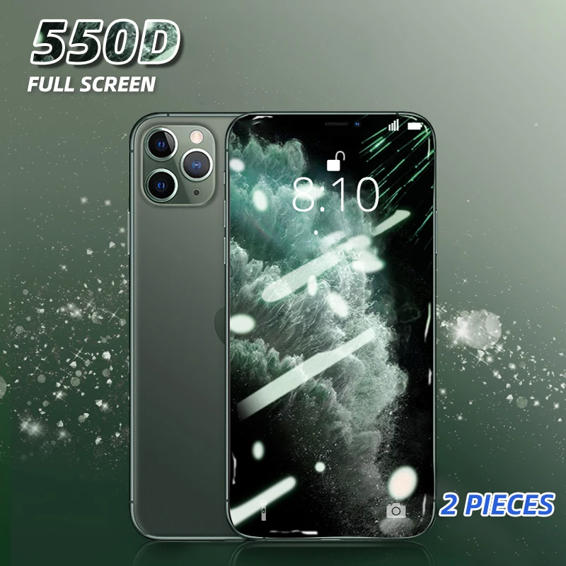 2 stücke Volle Abdeckung glas für iphone 7 6 6s 8 Plus gehärtetes Schutz Glas auf die für iphone 11