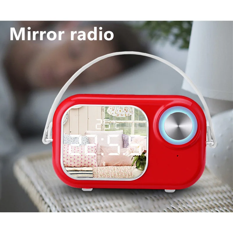 Портативный fm-радио Ретро Зеркало Bluetooth мобильный телефонный звонок динамик сабвуфер USB плеер беспроводной мини открытый Смарт стерео играть