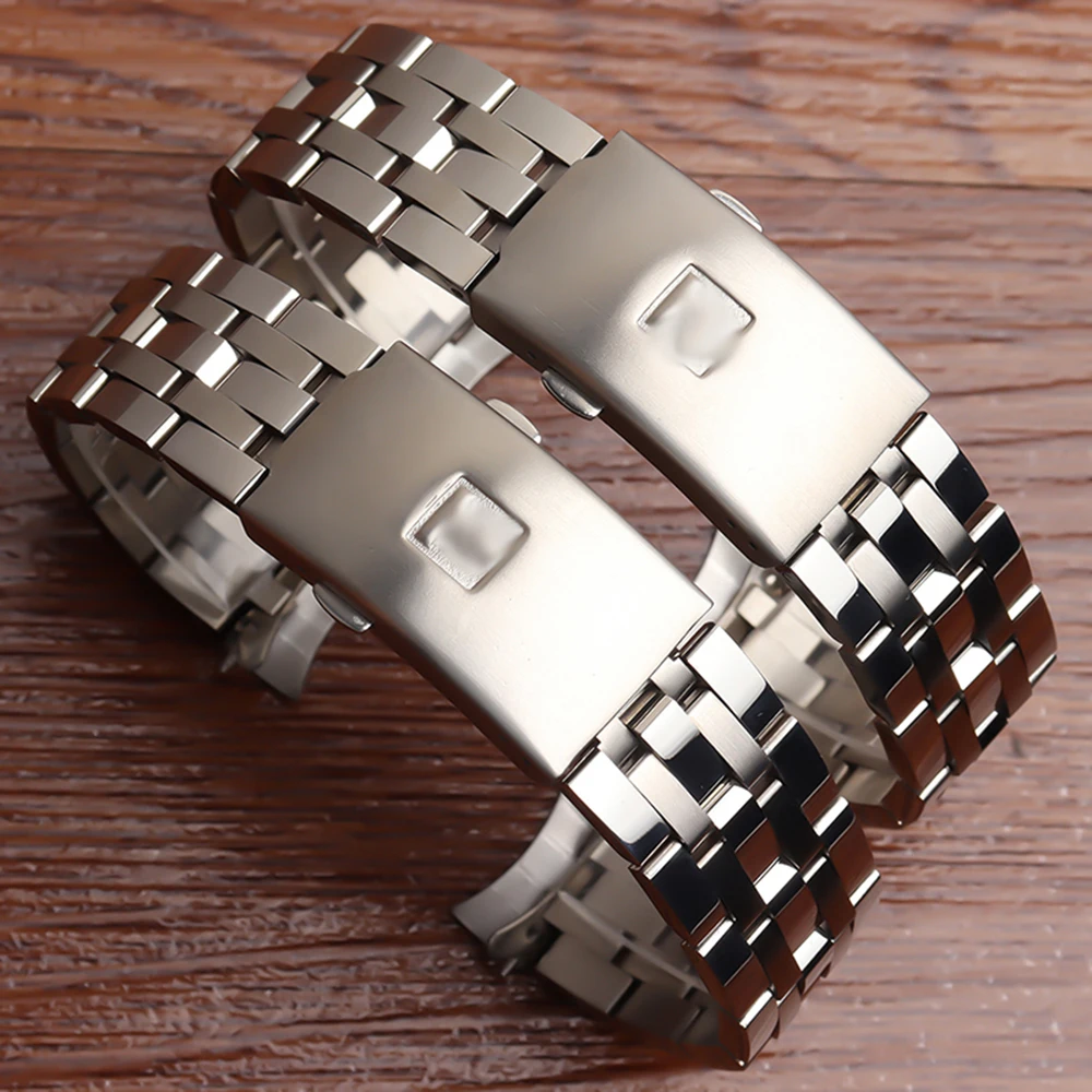 Watchbands Bracelet For 1853 PRC200 T17 T461 T055 T014 Men Fold Clasp Strap Watches Accessories Stainless Steel Watch Band Chain | Наручные