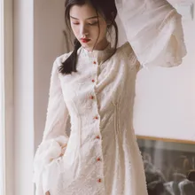 Очень Пышное Платье Феи из Франции; сезон осень-зима; юбка для девочек в стиле Виктории, французского ретро, первого сердца; Platycodon Grandifloru