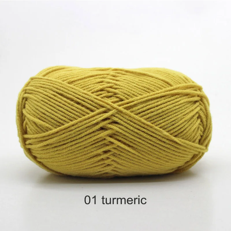 01 turmeric DIY свитер вязальная пряжа вязаное одеяло игрушка хлопчатобумажная пряжа молочного цвета 50 г мягкие 22 цвета антистатические ручные вязальные принадлежности - Цвет: 01 turmeric