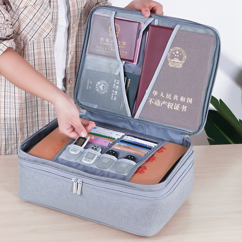 Document Bags Portable Cosmetic Box Large Capacity Files Organizer Travel Make Up Bags Waterproof Document Organizer