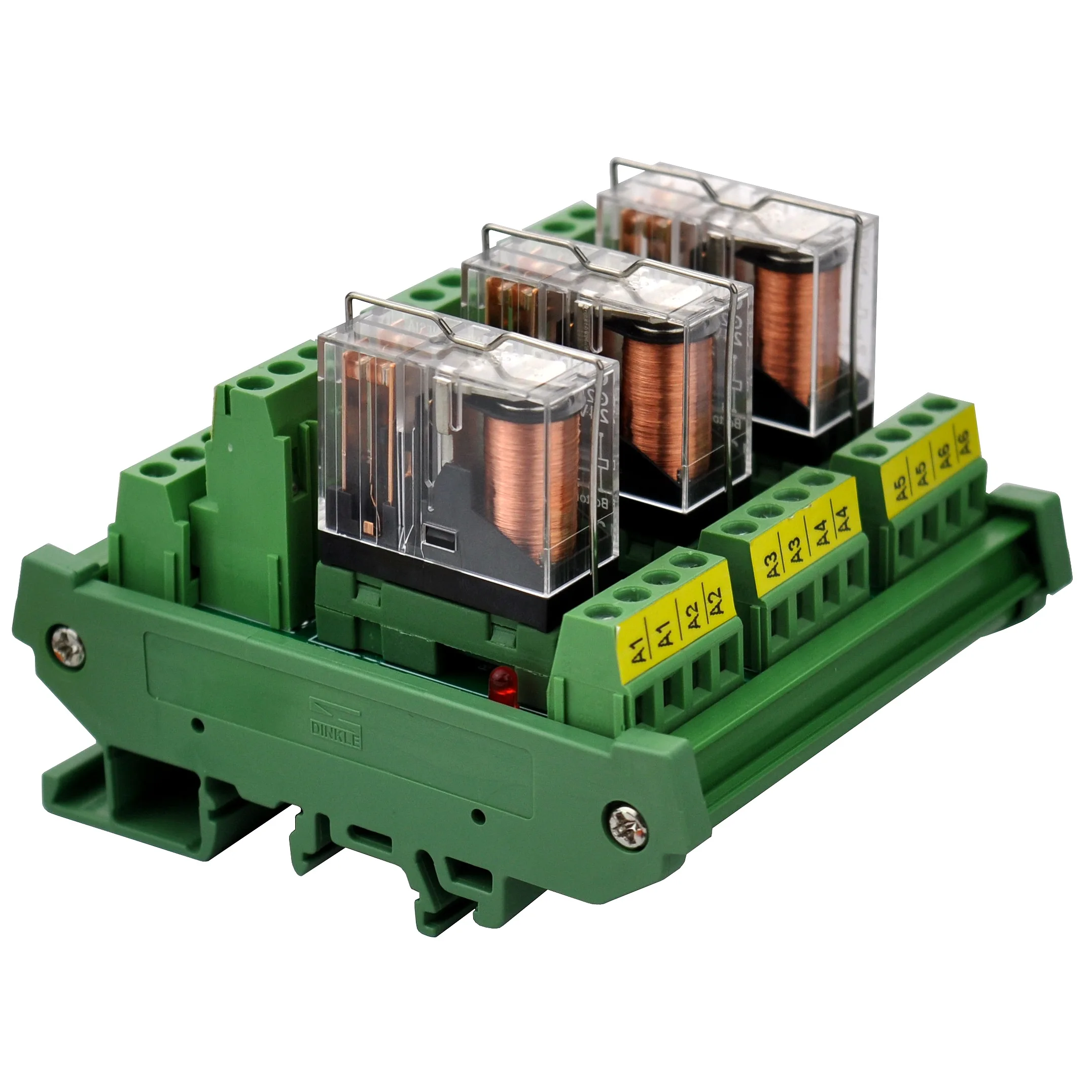 Электроника-салон DIN рейку крепление AC/DC 5V управления 3 DPDT 5Amp Подключаемый модуль интерфейса реле питания