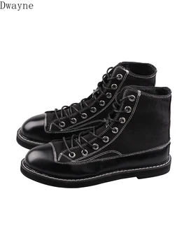 

2019 new autumn black Martin boots red motorcycle boots tide