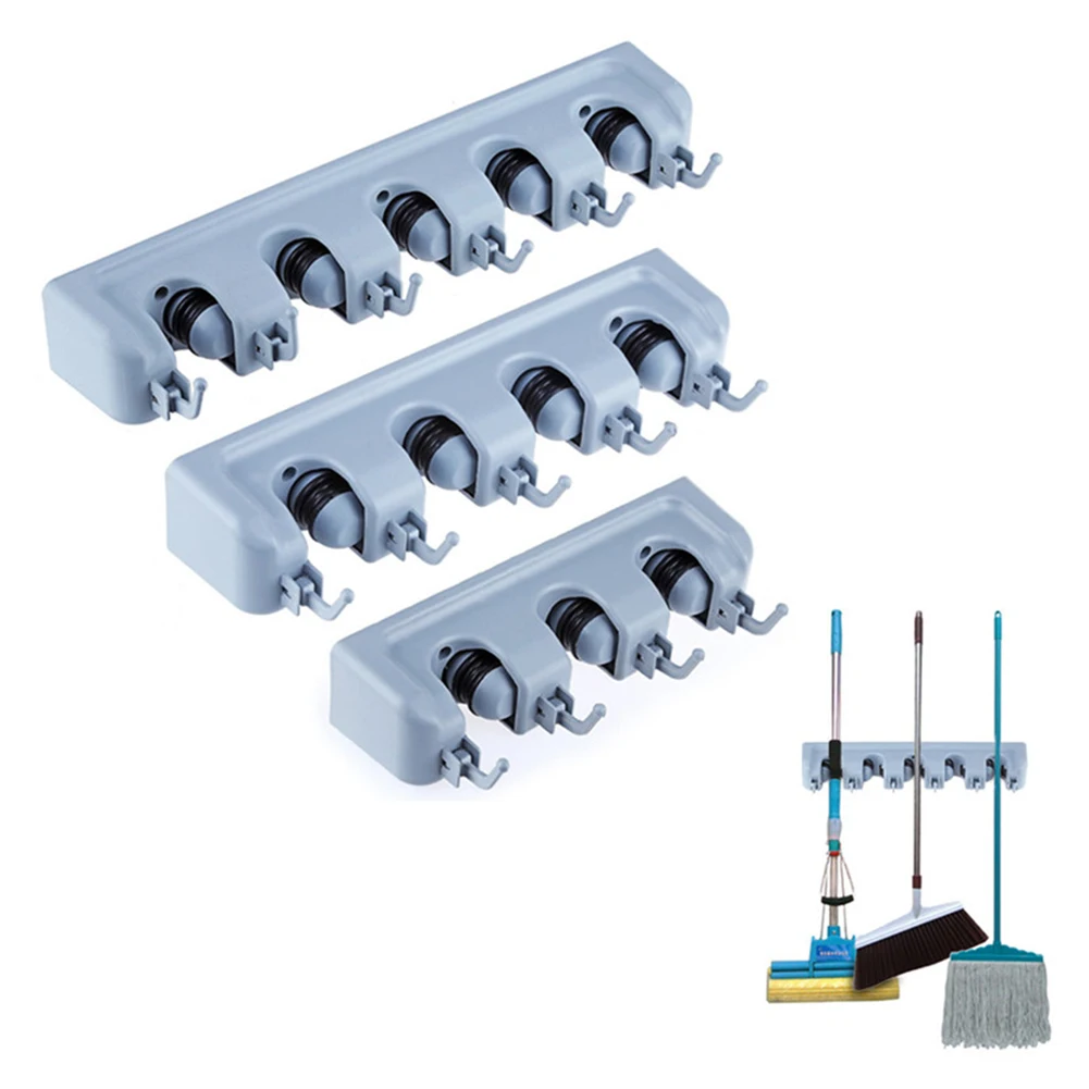 Многофункциональный настенный пластиковый держатель для швабры вешалка клейкой