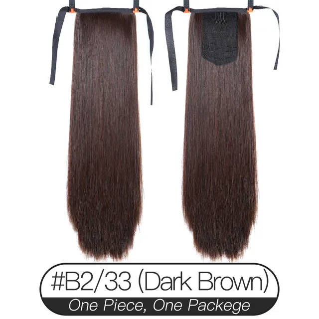 Xnaira Synthetic Fake Hair Pieces Afro Long Straight Drawstring Ponytail  Hair Bun Pony Tail Clip in Hair Ponytail Extensions 2I33