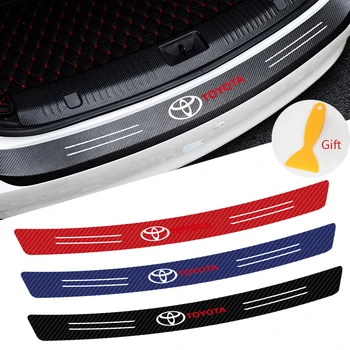 

Car styling 3D Carbon Fiber Car Trunk Protection Sticker Car decals For Toyota Auris Corolla Avensis Verso Yaris Aygo Scion