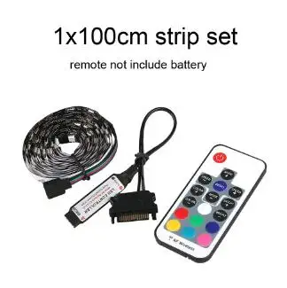 1pcs 100cm strip set Sata магический RGB Светодиодные полосы света полный комплект Светодиодный светильник для компьютера для ПК корпус SATA RF дистанционного ПК ASUS Aura SYNC/MSI Mystic Light Sync - Испускаемый цвет: 1pcs 100cm strip set