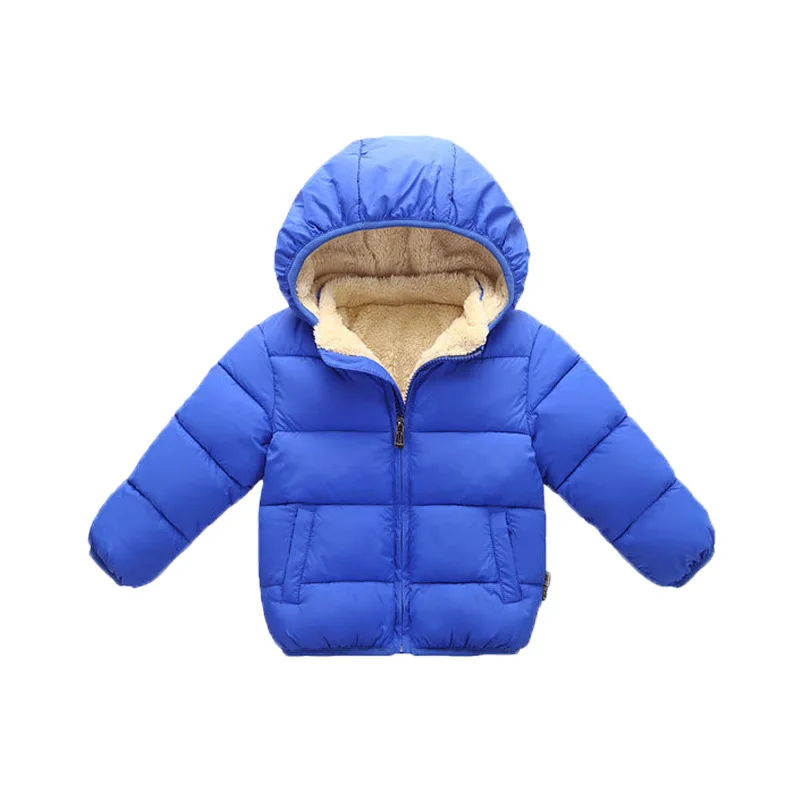 Light plate cotton-padded jacket blue