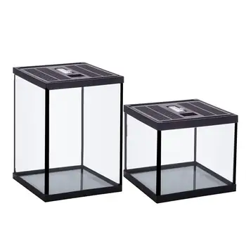 

Reptile Feeding Box Container Reptile Glass Terrarium Natural Comfortable Glass Crawling Box Turtle Feeding Box Container