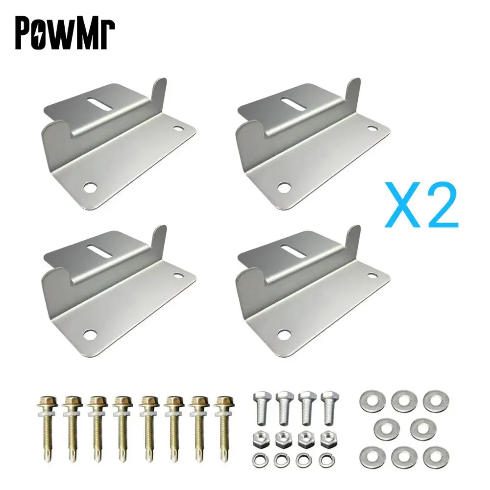 Suporte de Montagem Fora do Telhado da Grade Conjunto de 4 Kit para rv Powmr Conjunto Z-tipo Unidades Usando Painel Solar Rack Barco 2 Zj0218
