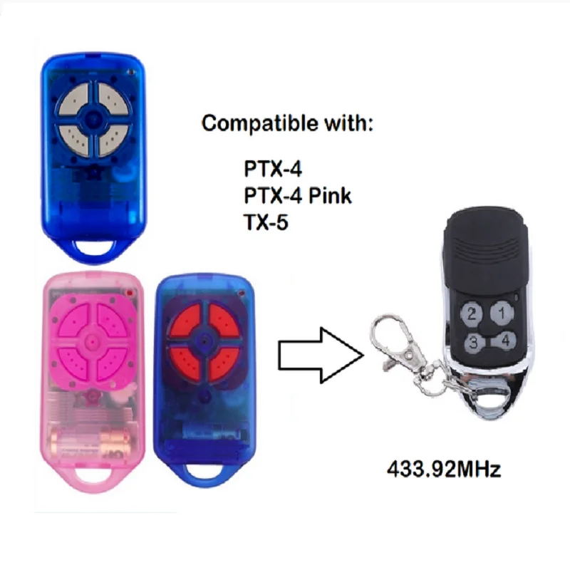 

For PTX4 433.92 MHz gate garage door remote control replacement rolling code