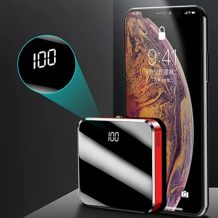 Super mi ni power Bank 20000 мАч портативное зарядное устройство светодиодный фонарь на