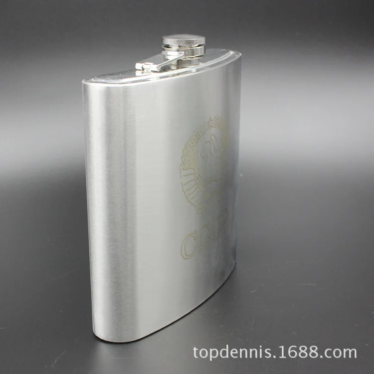 Supply Wholesale Stainless Steel Thick 2 Loaded Spirit Bottle Portable Outdoor Wine Pot 2 of Metal Wine Bottle