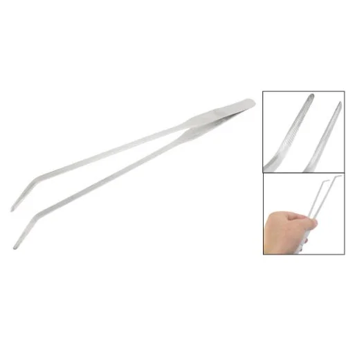 

10.4" Long Stainless Steel Curved Tweezer for Fish Tank Plants