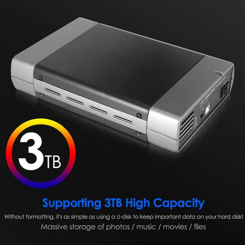 5.25 inch Optical Drive Case 3.5 inch SATA USB2.0 External HDD CD DVD External Enclosure EU Plug