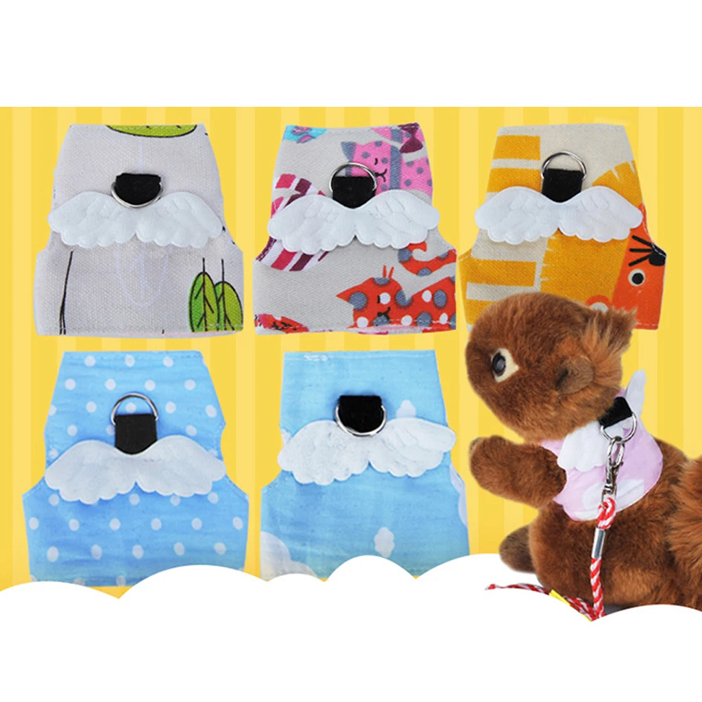 Harness and Leash for Walking Adjustable Soft Mesh Pet Vest with Lead for Kitten Puppy Rabbit, 2 Colors to Choose