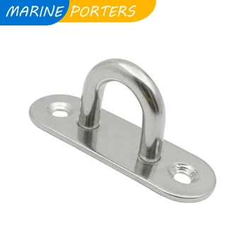 

4pcs Staple Ring Hook Oblong Pad Eye Plate 5mm 6mm 8mm 316 Stainless Steel Loop U-shaped Marine Rigging Boat Deck Accessories