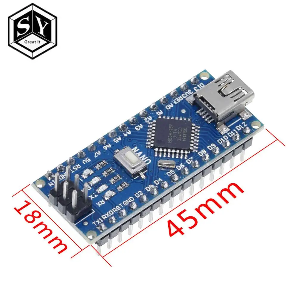 328p-au welding Nano 1 шт. мини USB с Загрузчиком Nano 3,0 контроллер совместимый для arduino CH340 USB драйвер 16 МГц NANO V3.0 Atmega328P - Цвет: 328p-au welding