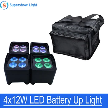 

4pcs/lot Led Light for Wedding Party 4x12W Wireless DMX Battery Powered LED Up Lighting