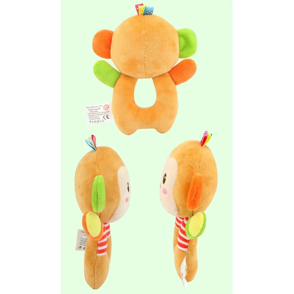 Baby Rattle Plush Toy Marine Animal car pendant Crib Bed Hanging Animal Teether Interaction Colorful Fun Early Educational Dolls