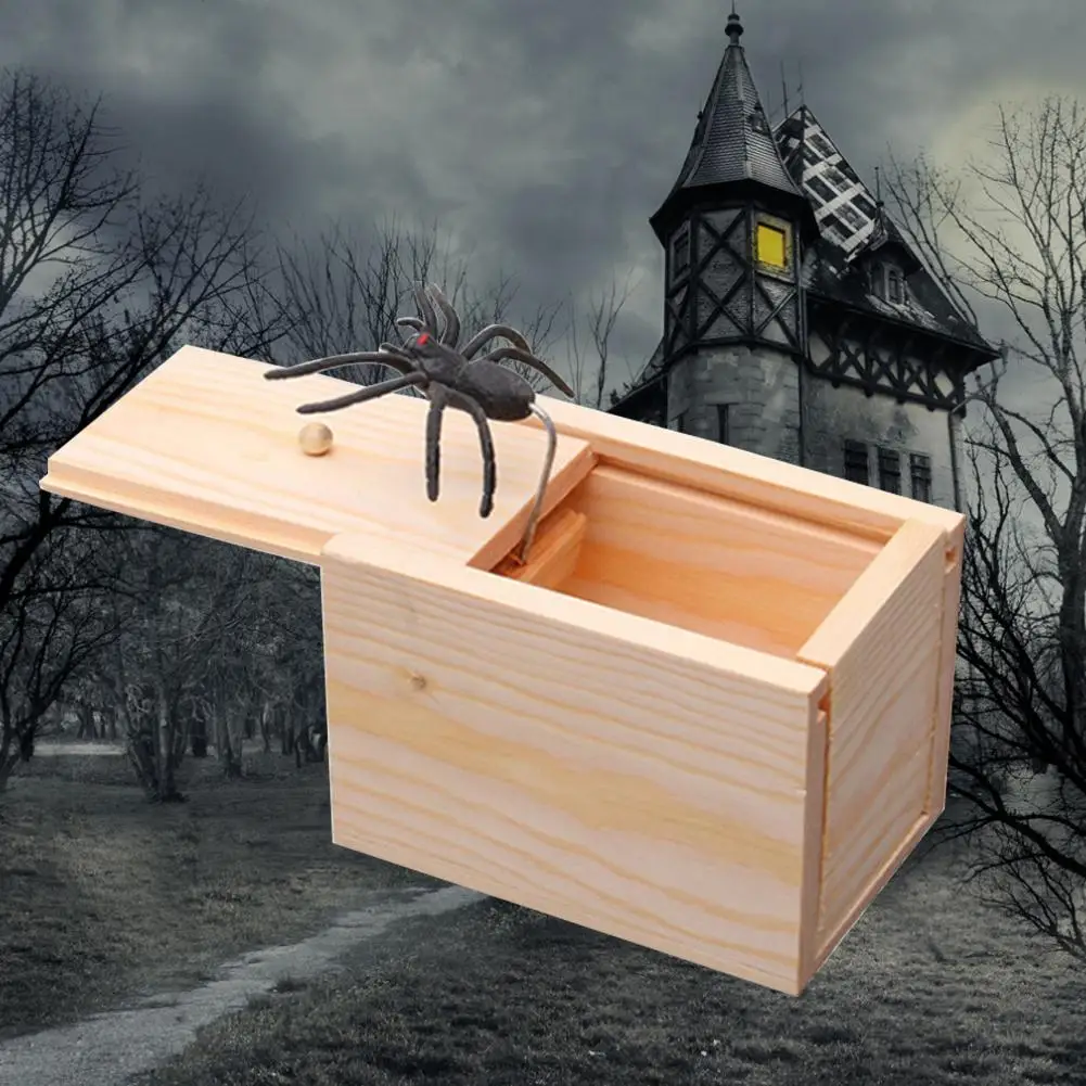 Подарок на день дурака, деревянный розыгрыш, Офисная игрушка, игрушка, коробка, кляп, паук, мышь, детский подарок