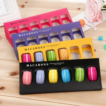

Exquisite Macaron Baking Packaging Gift Box Transparent Plastic Cookie Chocolate Candy Box Wedding Party Dessert Shop Decoration