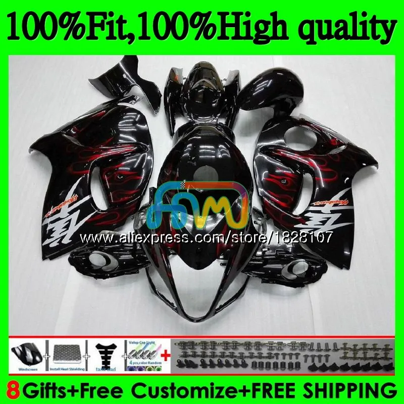 Красным пламенем впрыска топлива для SUZUKI Hayabusa GSXR1300 08 09, 10, 11, 12, 56BS. 1 GSX-R1300 GSXR 1300 2008 2009 2010 2011 2012 обтекатель - Цвет: No. 1
