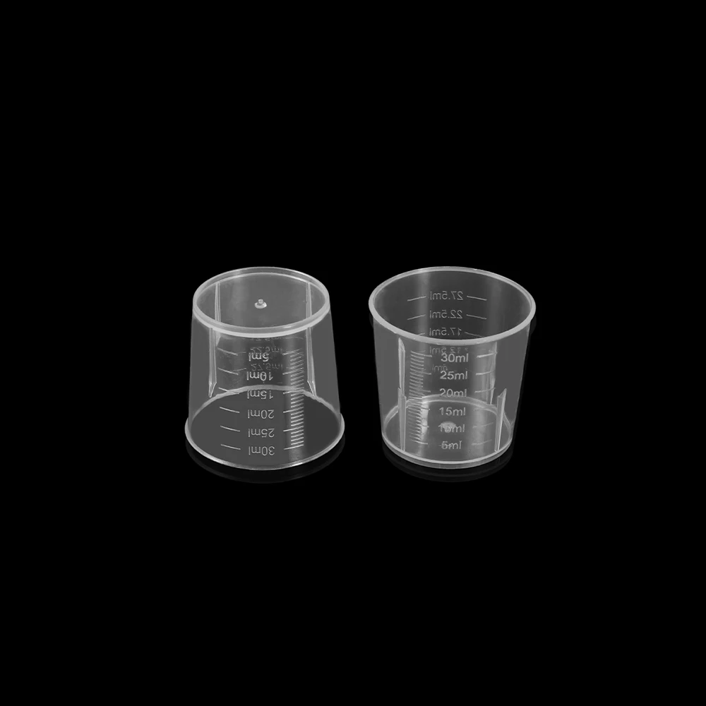 20pcs 30ml 투명 플라스틱 측정 컵 에폭시 수지 실리콘 몰드에 대 한 일회용 액체 냄비 컨테이너 DIY 쥬얼리 만들기