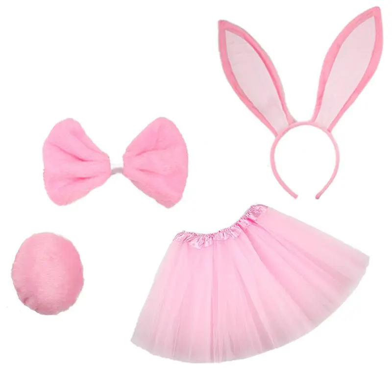 Layered Tulle Petticoat Satin Bow Pink Fancy Dress Halloween Costume Accessory 