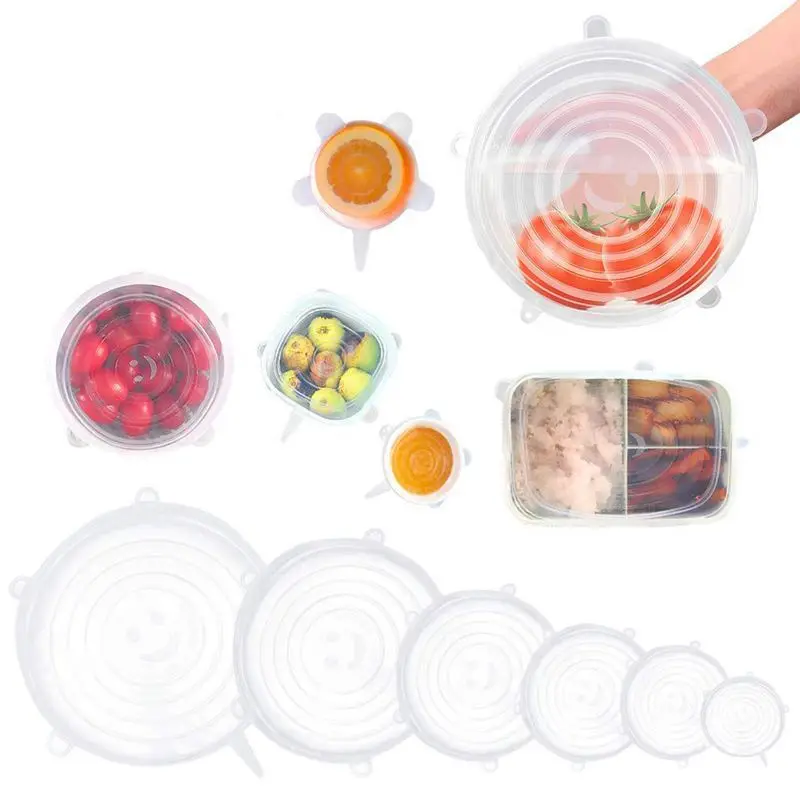 

Silicone Stretch Lids, 12 Pack to Keeping Food Fresh, Reusable, Durable and Expandable to Fit Various Sizes for Bowl Covers, Pot