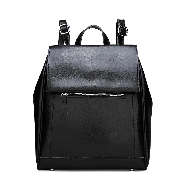 Кожаные рюкзаки для девочек подростков большой емкости походный рюкзак, Женский Mochilas женский рюкзак люксовый бренд Повседневный Рюкзак - Цвет: Black