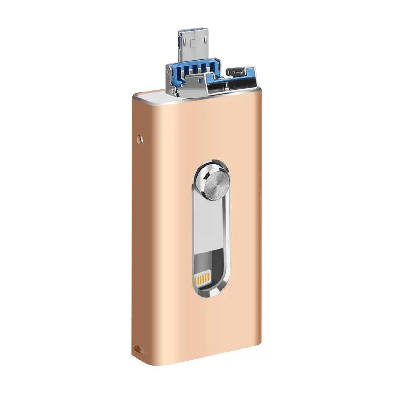 Cle usb 3,0 stick 64G портативный флэш-накопитель iPhone Флешка 8 ГБ 16 ГБ 32 ГБ 128 ГБ устройства для хранения - Цвет: Gold