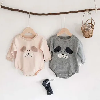 

Autumn Winter Newborn Boys Girls Jumpsuits Clothes Baby Cartoon Dog Knit Rompers Knitted Long Sleeve Thicken Children Rompers